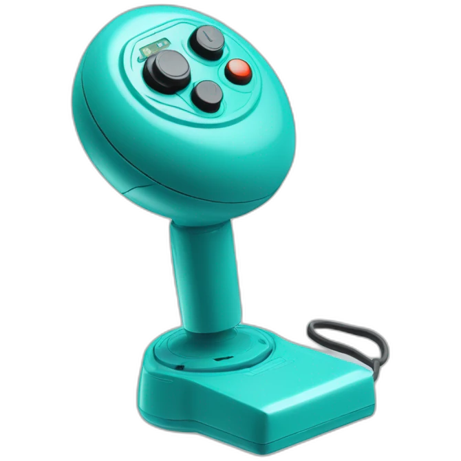 a gaming joystick just for me Aqua color emoji