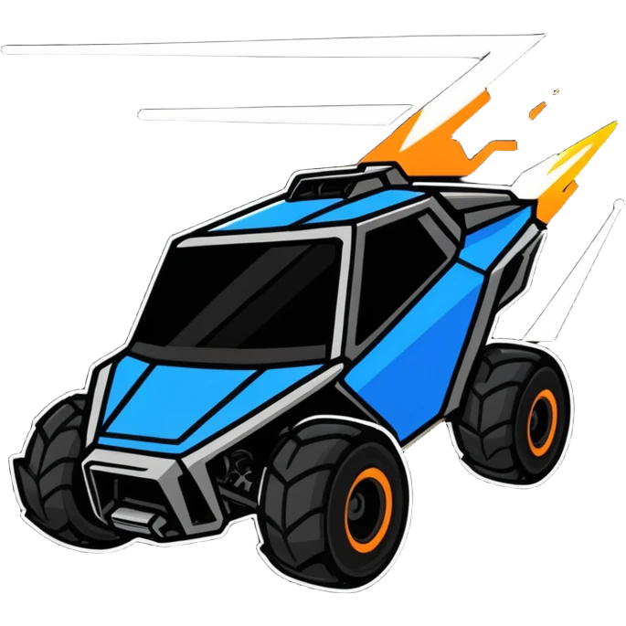 Octane from Rocket League, cartoonish sticker style emoji