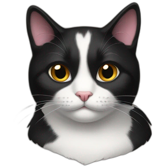tuxedo cat with love eyes emoji