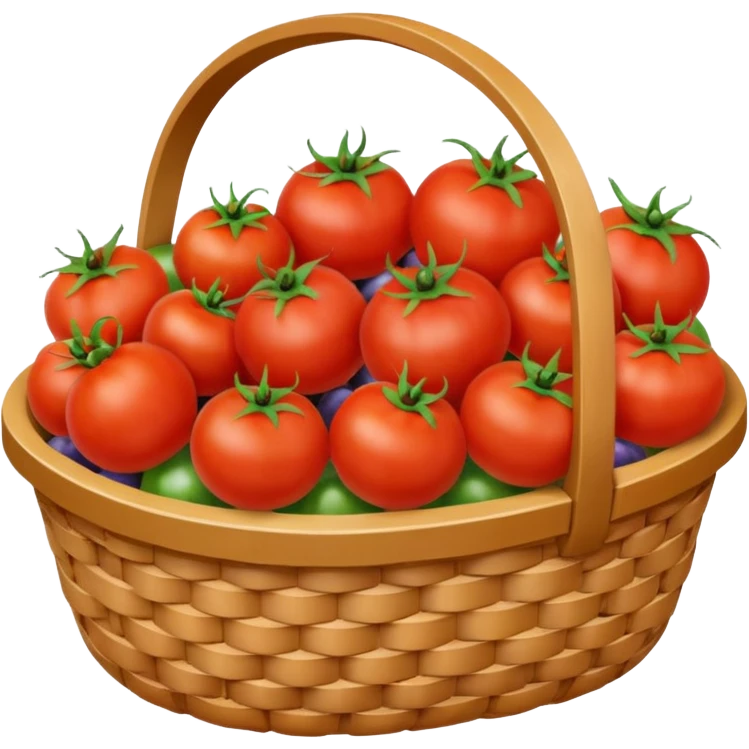 tomato and other fruits in basket emoji
