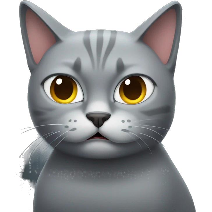 Grey cat angry emoji