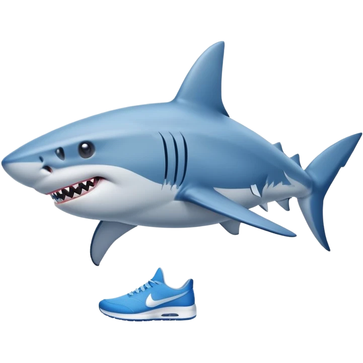 shark wearing blue nikes emoji