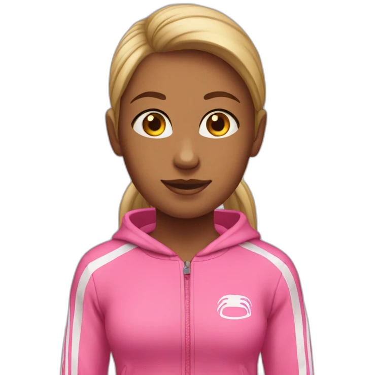 the girl in the pink tracksuit finishes. emoji