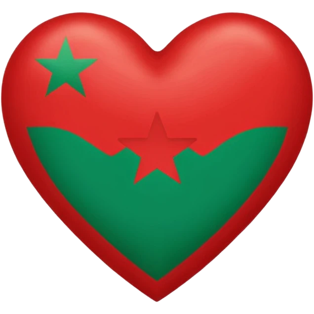 Herz mit marokkanischer Flagge  : Herz Rot und Flagge Stern Grün emoji