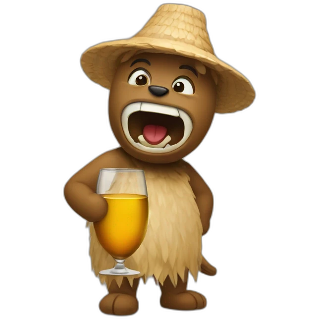 Cheewakka drinking wine emoji