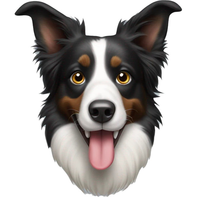 Border collie with tongue out on the side emoji