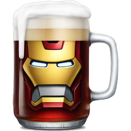 Iron Man sur un quad avec un bière dans sa main emoji