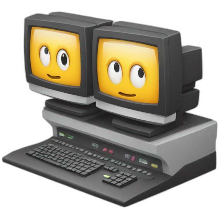 trading computer with 4 screens  emoji