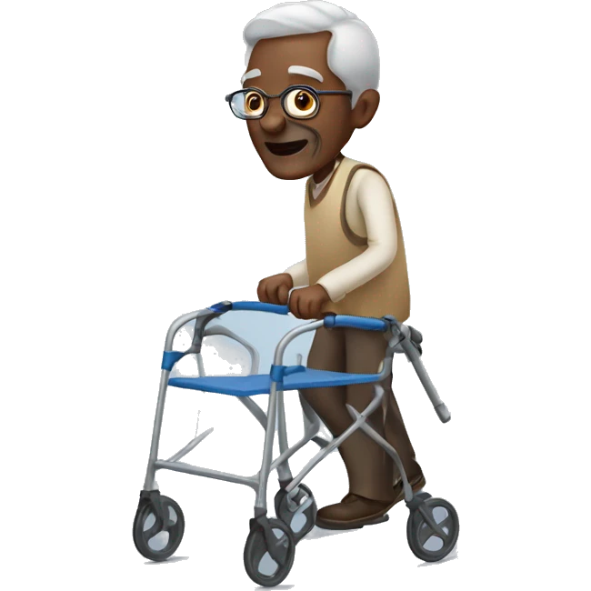 Black old man with his walker emoji