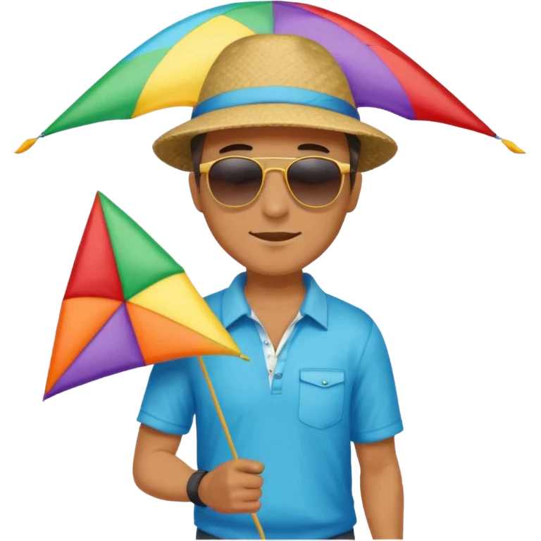 Man with kite,Kite Flyers, big kite emoji
