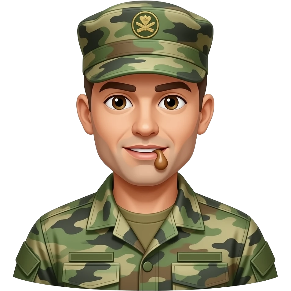 Marine in camo pooping in the woods emoji
