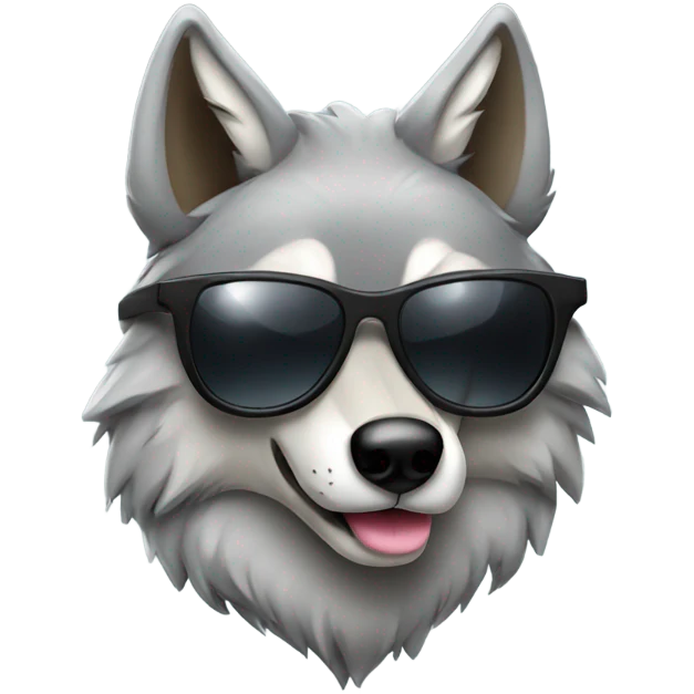 Wolf with sunglasses emoji
