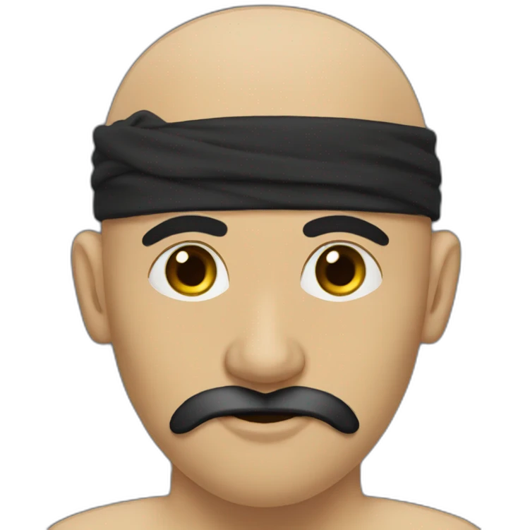 egyptian bald guy with black moustache and a beard emoji
