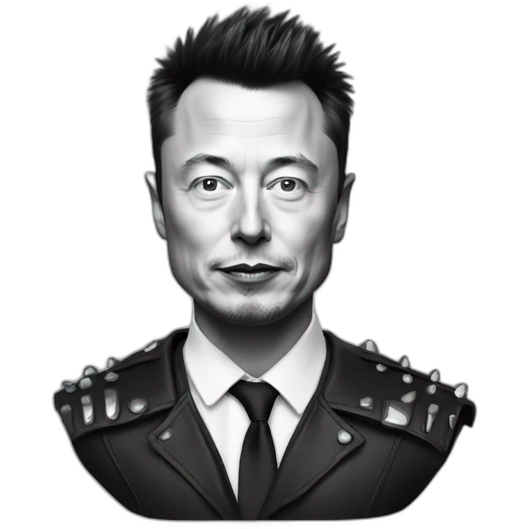 elon musk with punk cut emoji