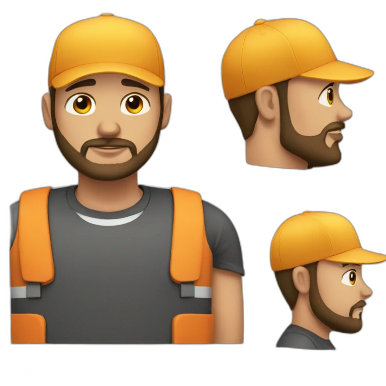 Bearded and overweight man with cap emoji