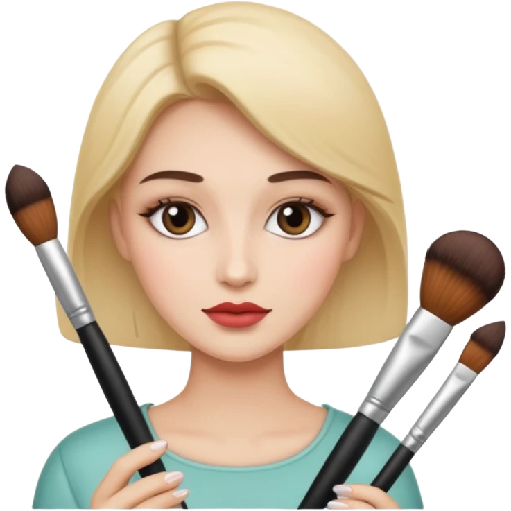 Holding make up brushes emoji