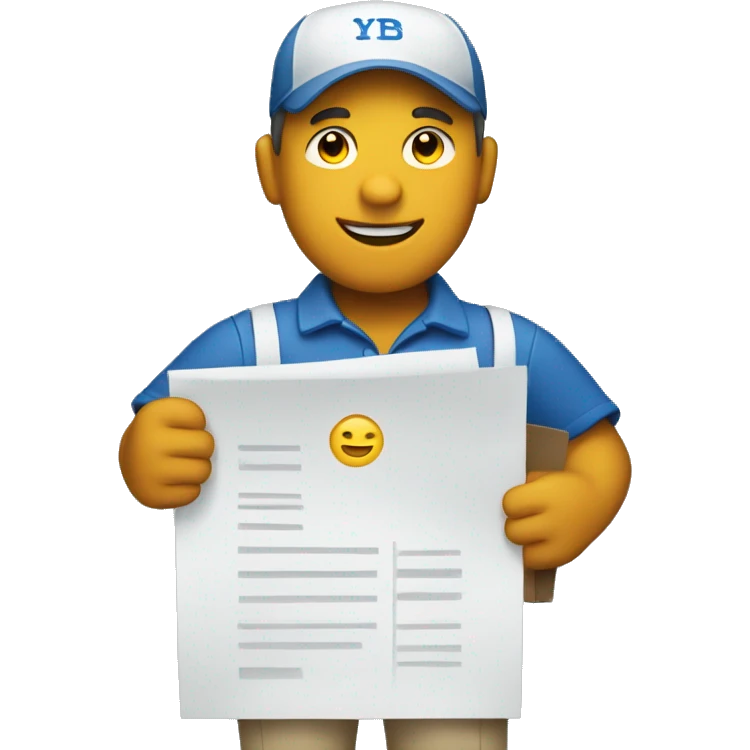 small full-body mailman holding a flyer  emoji