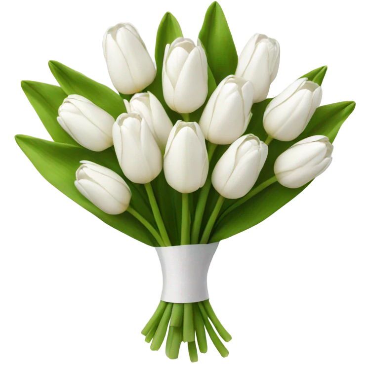 white tulip bouquet  emoji