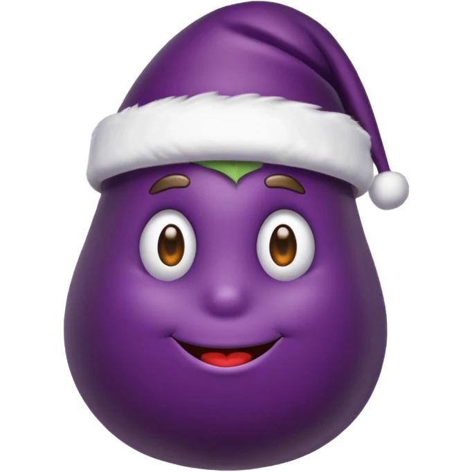 A eggplant wear santa hat  emoji