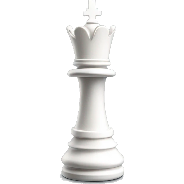 3d white king chess piece emoji