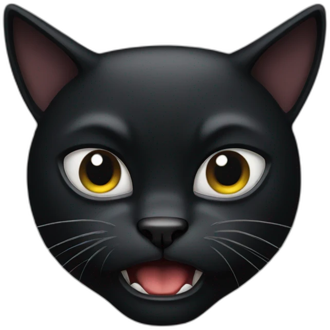 Angry black cat emoji