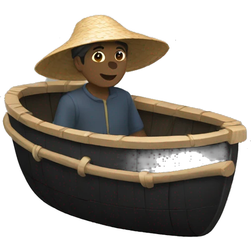 Black coracle emoji