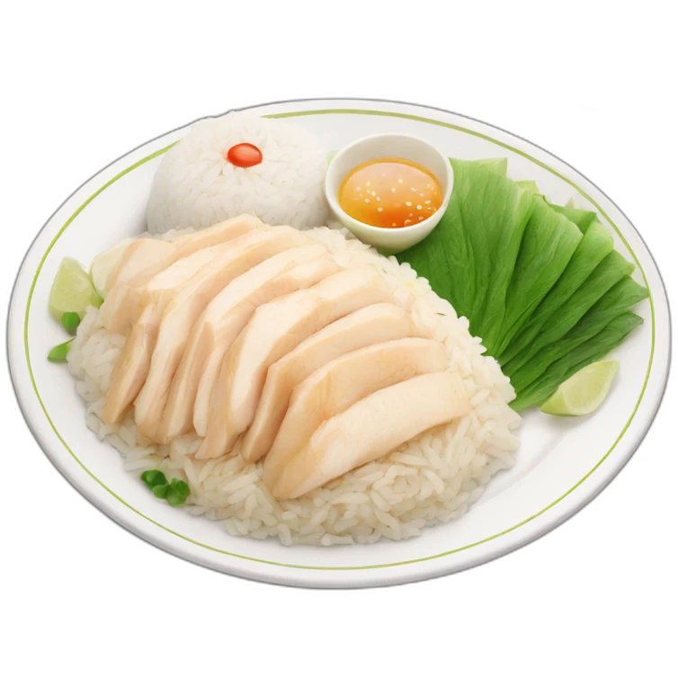 hainan chicken rice on a plate emoji