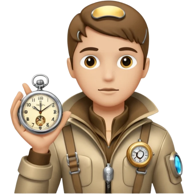future Explorer with futuristic pocket watch emoji