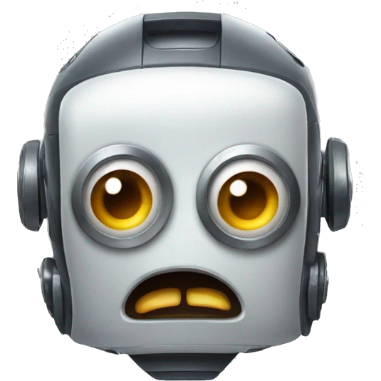 Robot with a shocked face emoji