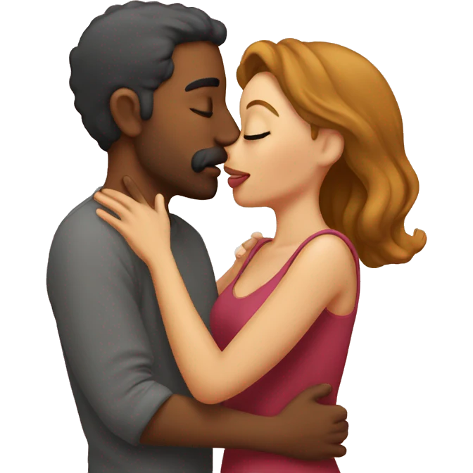Man kissing woman emoji