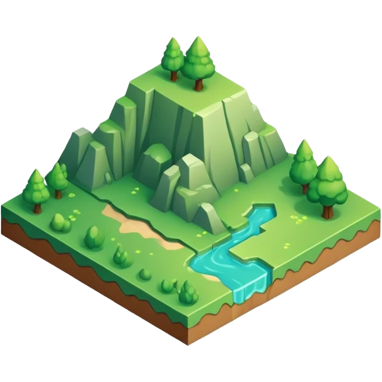 isometric terrain single green tile emoji