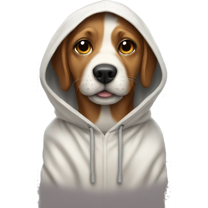 dog wearing hodie emoji