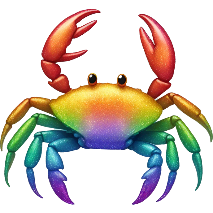 Glittery rainbow crab  emoji