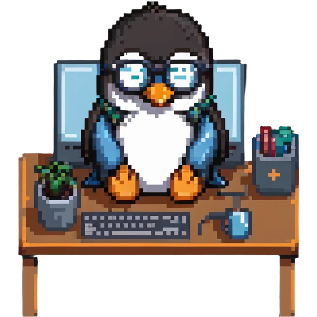 penguin programmer coding emoji