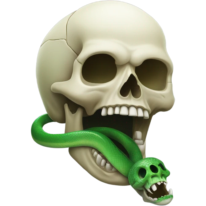 skull with open mouth green snake emoji
