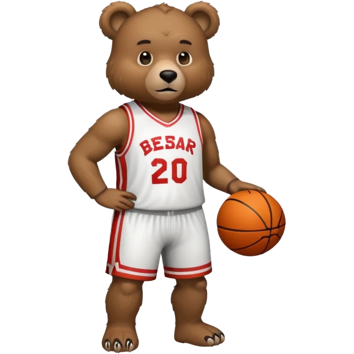Bear with full body and wearing basketball Jersey emoji
