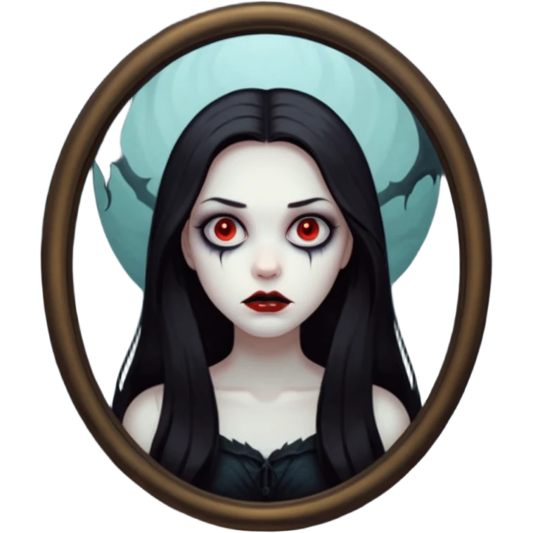 Spooky killer on mirror behind woman emoji