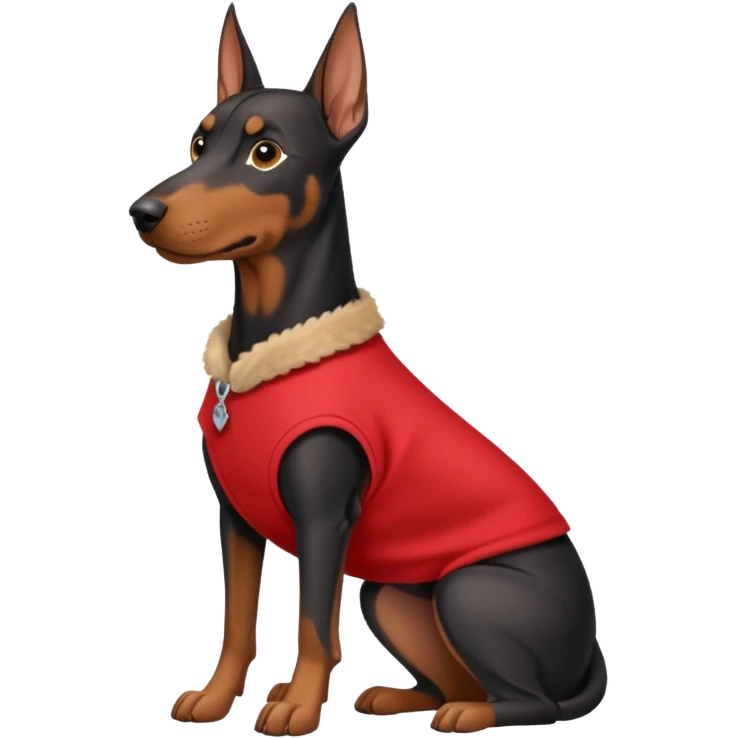 Doberman with clothes on emoji