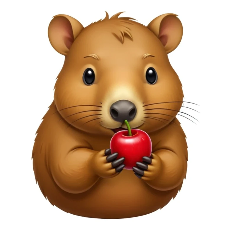 Eating cherry capybara emoji