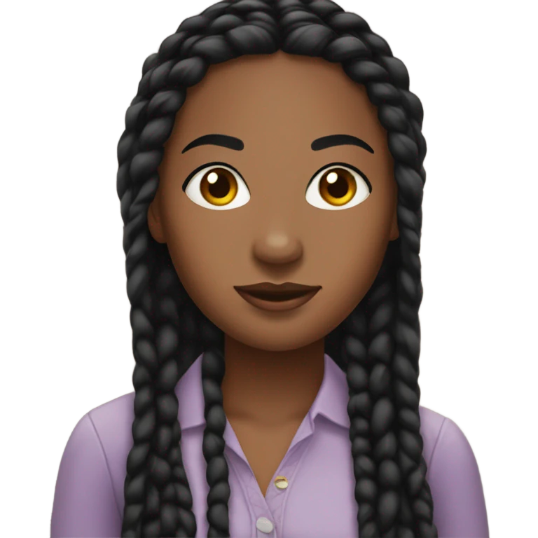 black woman with black braids and lashes emoji