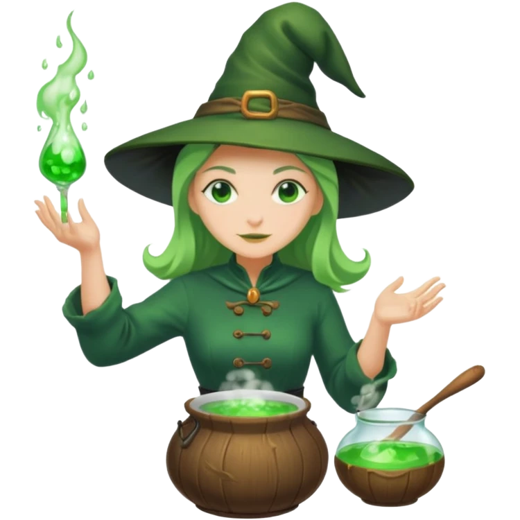 green witch cooking potion emoji