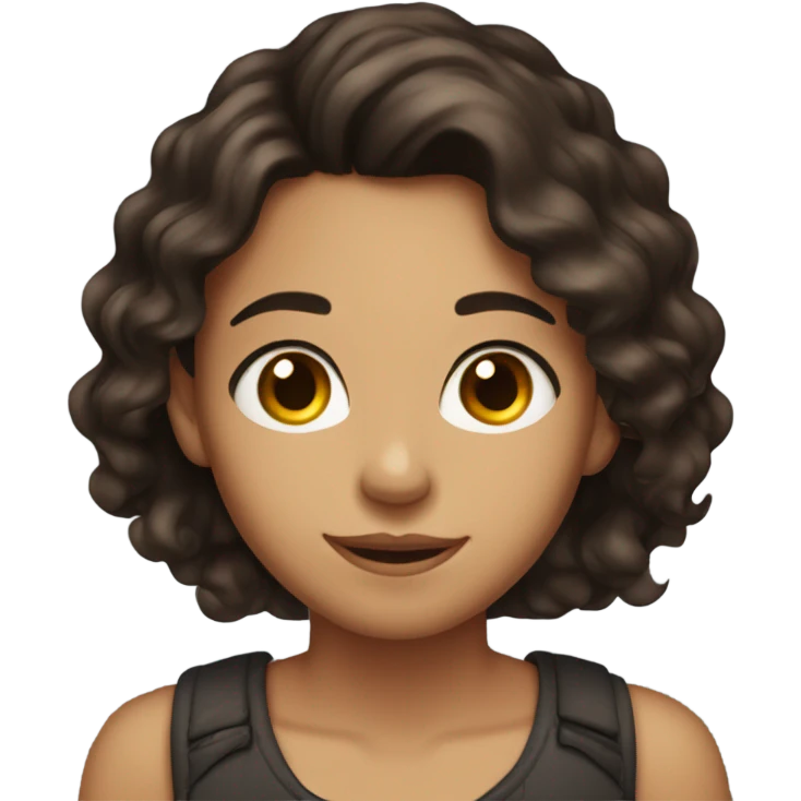 17 year old girl, long, wavy, dark brown hair, dark brown eyes, middle hairline emoji