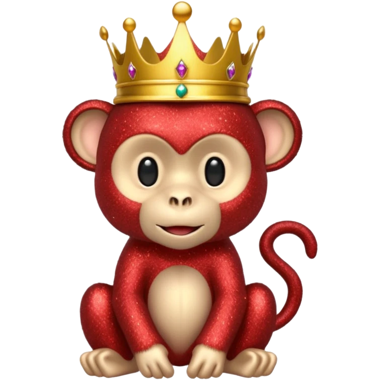 red glitter monkey emoji