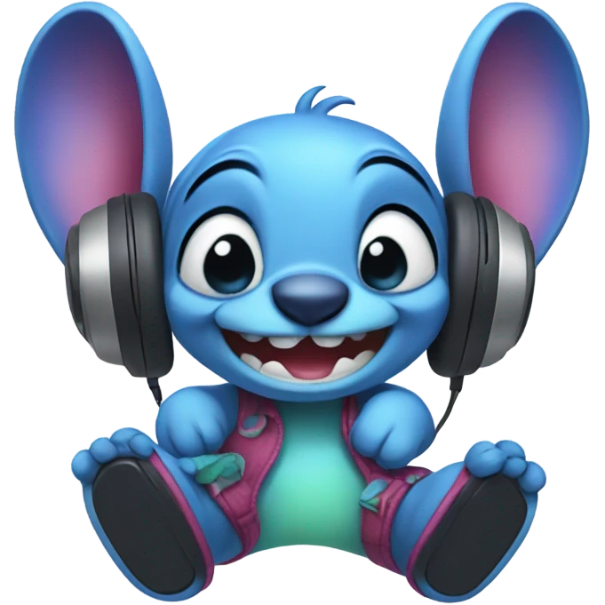 Sitich with stitch headphones  emoji