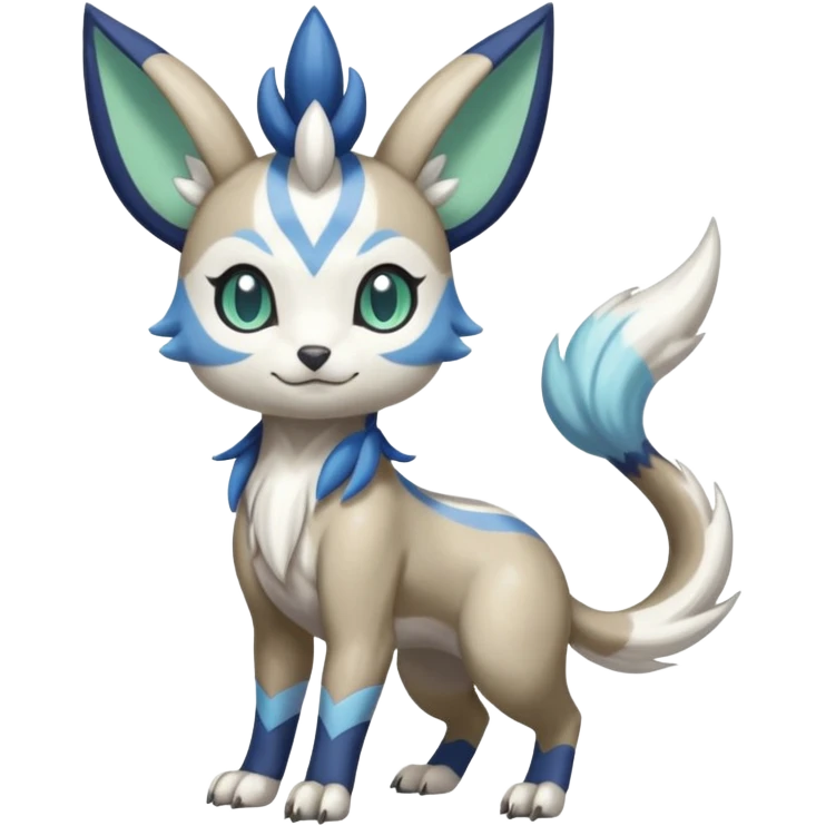Colorful Skilled Adept Graceful Asian Painted WereGarurumon-Meloetta-Minccino-Cinccino-Meowstic-fusion-hybrid-creature (full body) emoji
