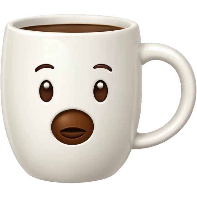 Coffee Mug with coffee bean synbol emoji