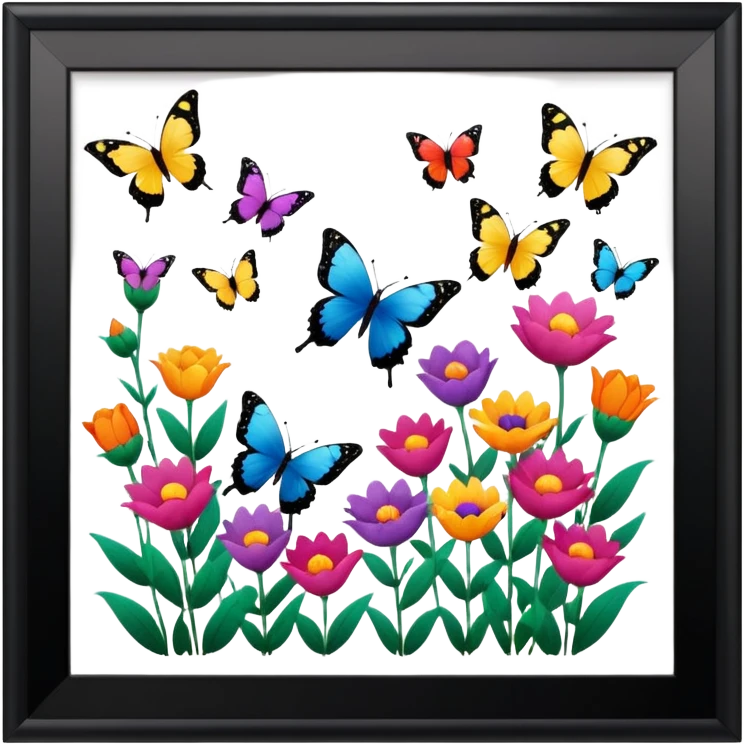 flowers butterflies frame certificates for kids emoji