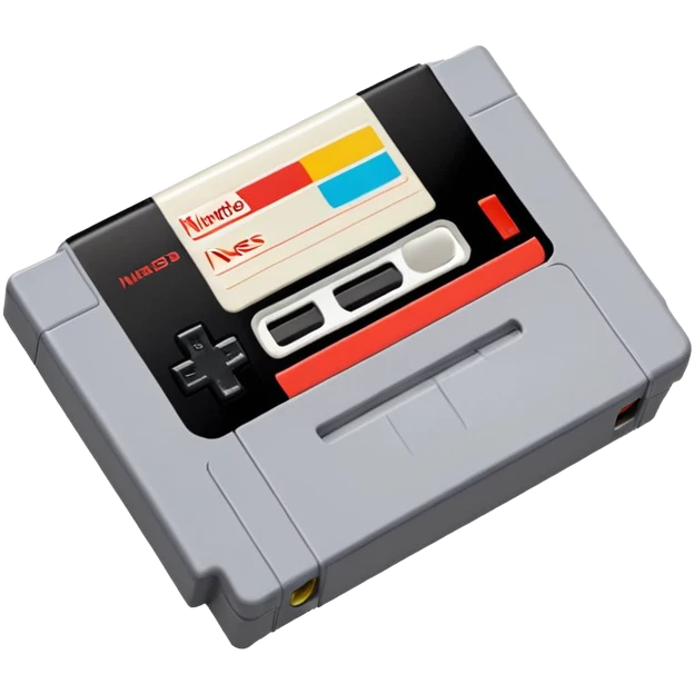 A classic Nintendo NES game cartridge with a colorful label emoji