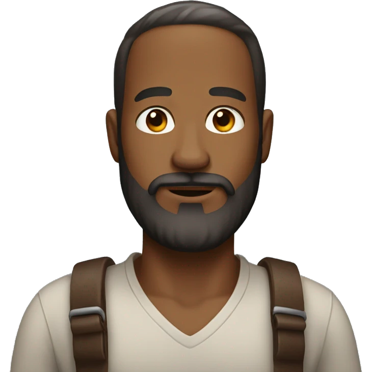 Bold guy with a brown and white beard emoji