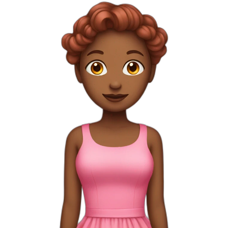 a redgirl wearing a pink dress emoji